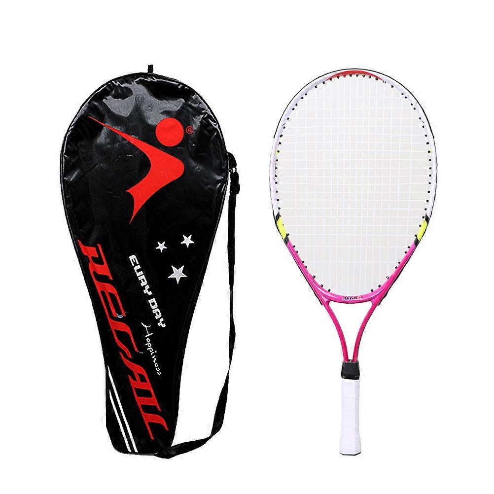 1 Set Alloy Tennis Racket with Bag Parent-Child Sports Game Toys for Children Teenagers Playing Game Outdoor (Red)