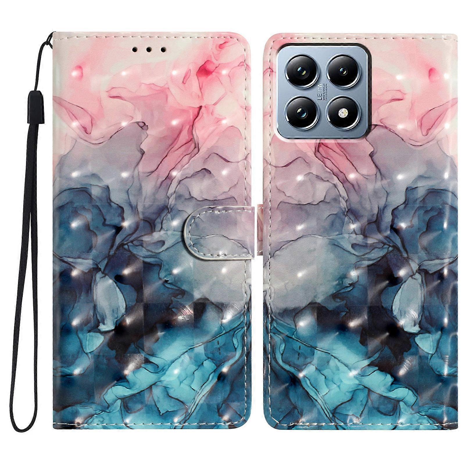 For Xiaomi 14T Pro Case PU Leather Wallet Phone Cover 3D Pattern Printing