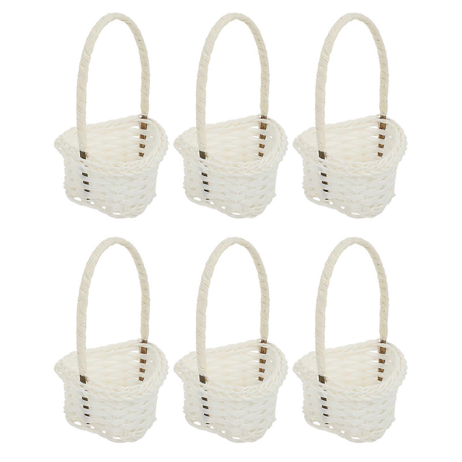 6pcs Durable Woven Baskets Distinctive Rattan Baskets Premium Picnic Baskets
