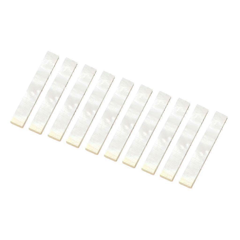 10 Xギター指板、マンドリン、バンジョー、ウクレレDIYパーツ用のホワイトマザーオブパールシェルインレイブランク