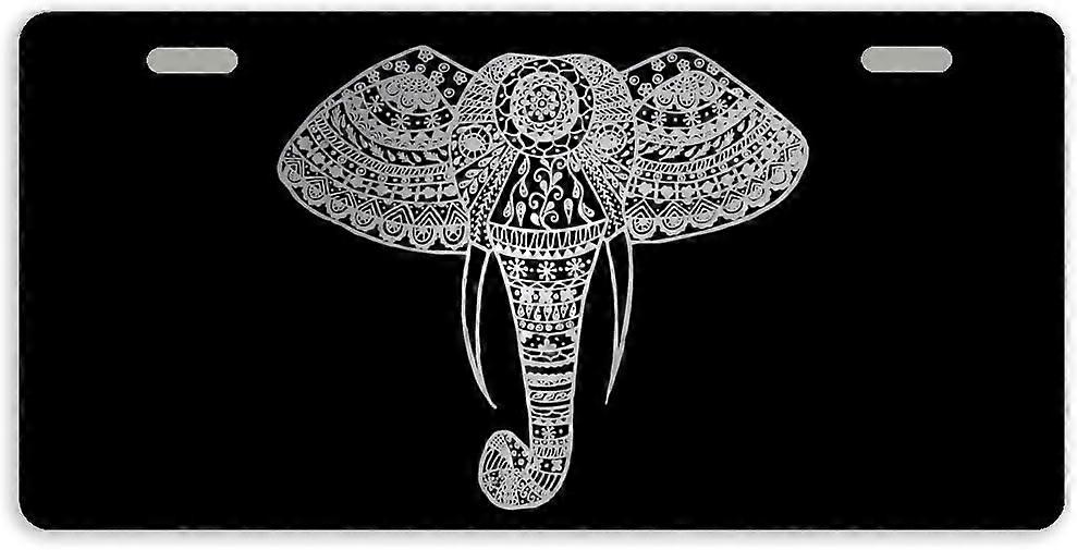 Tampa de placa de carro de metal com 2 furos 11,8 x 6,1 polegadas - Elefante