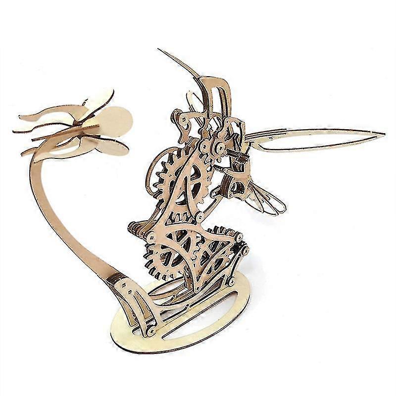 Wooden Kinetic Hummingbird Sculpture Set Assemble Animal Models With High Difficulty a