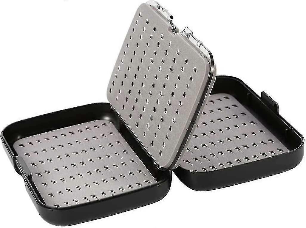 Angelköder Box, Fliegenfischen Köder Box Köder Tackle Doppelseitig Pe Kleine Köder Fall Wasserdichte Fly Box Angelzubehör (schwarz) (1pc