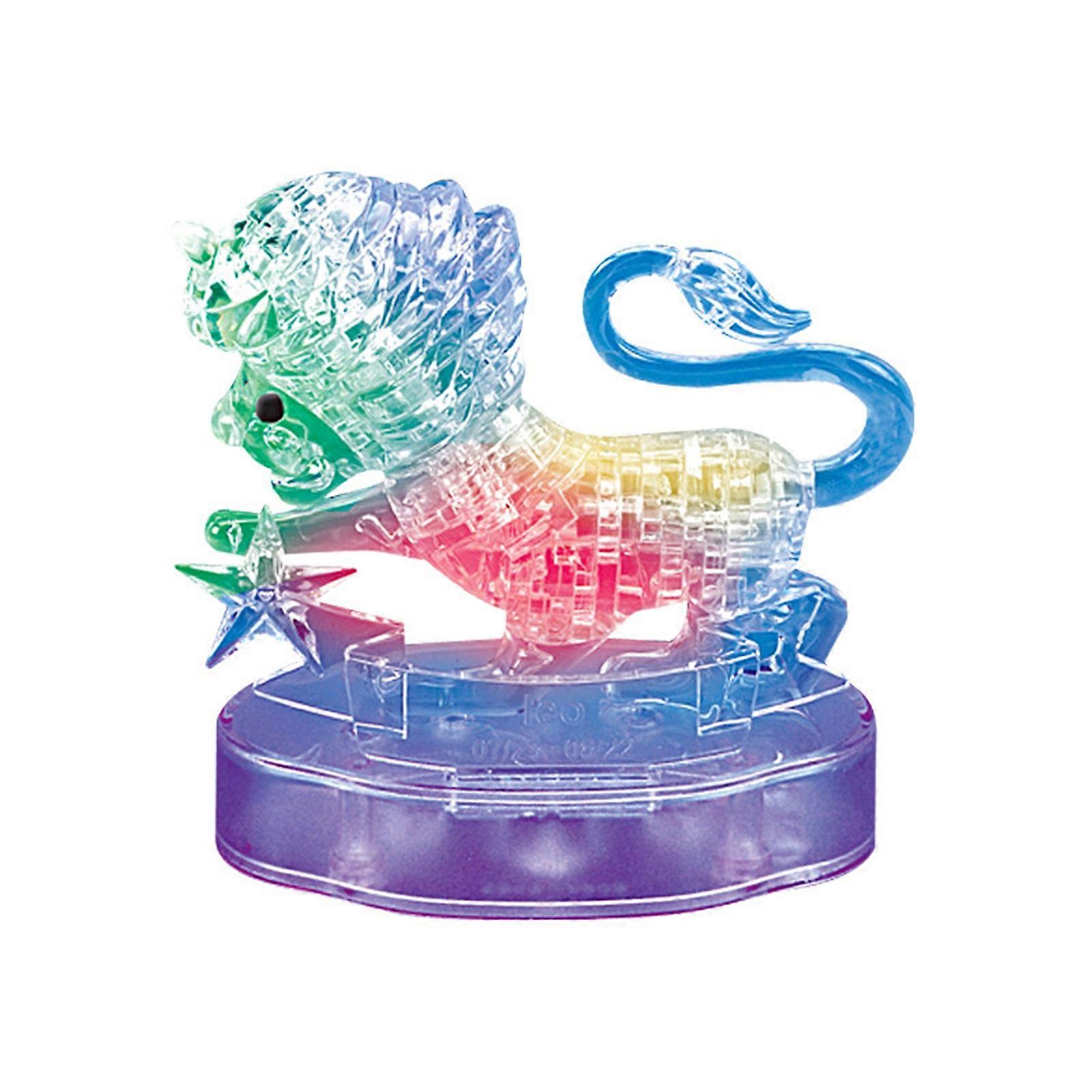 Crystal Puzzle Jig-saw Clear Twelve 12 Astrolog Flash LED Light