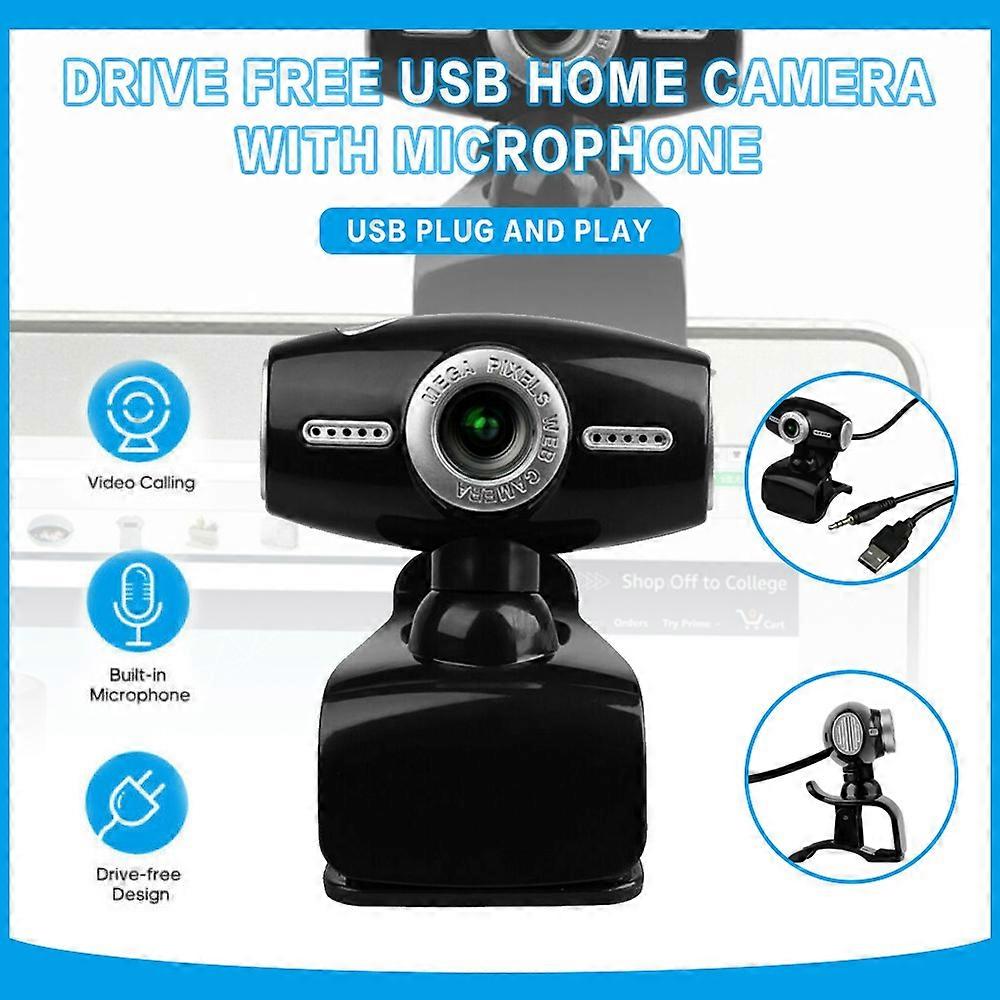 HD USB Webcam Video Calling Camera with Microphone for Laptop Desktop PC Computer