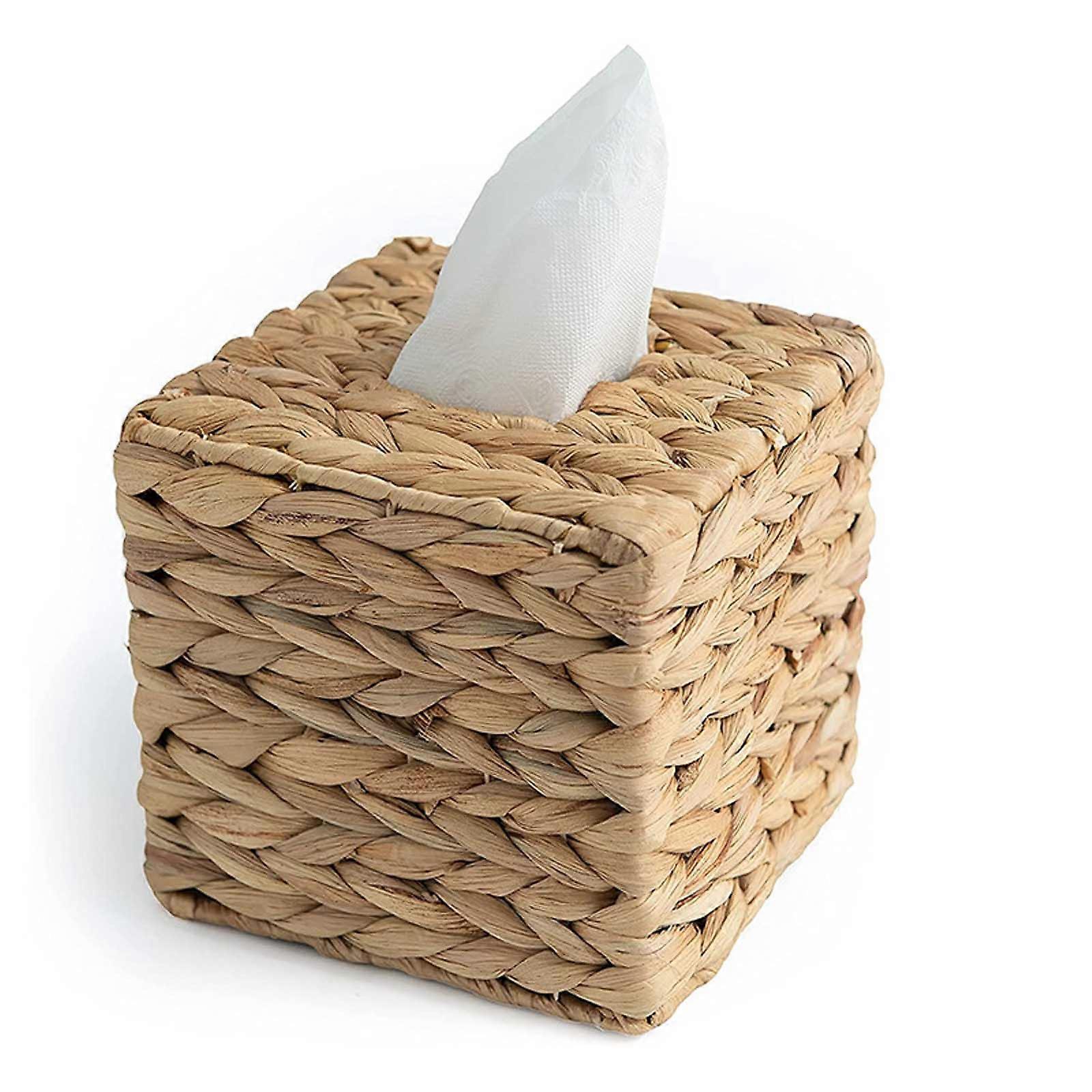 Storage Boxes Grass Tissue Box Straw Woven Style Removable Tissue Paper Tabletop Tissue Storage Basket_c24071031