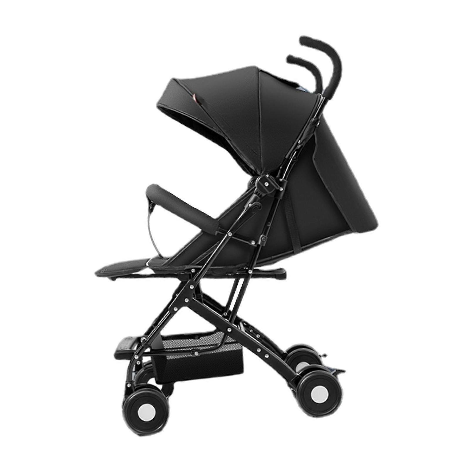 Baby Stroller Easy Folding Stable Travel Stroller for Outside Picnic Camping Black