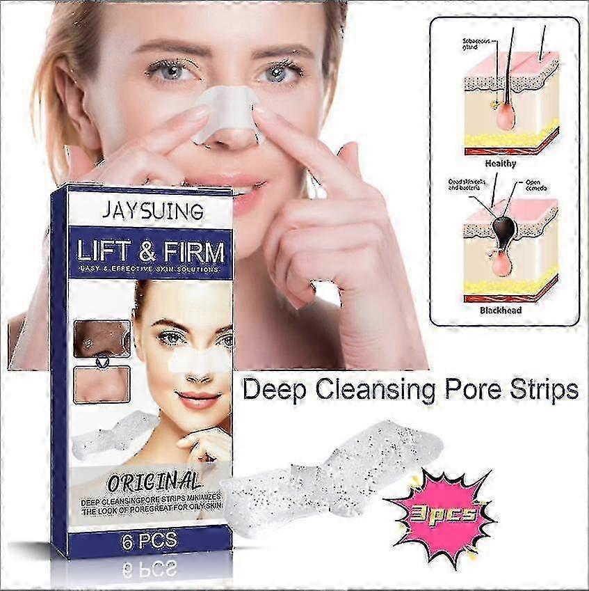 Jaysuing Deep Cleansing Pore Strips Deep Cleansing Nose Blackhead Closure Tightening Pore Care Nose Strips Lotion & Moisturizer 1PCS |