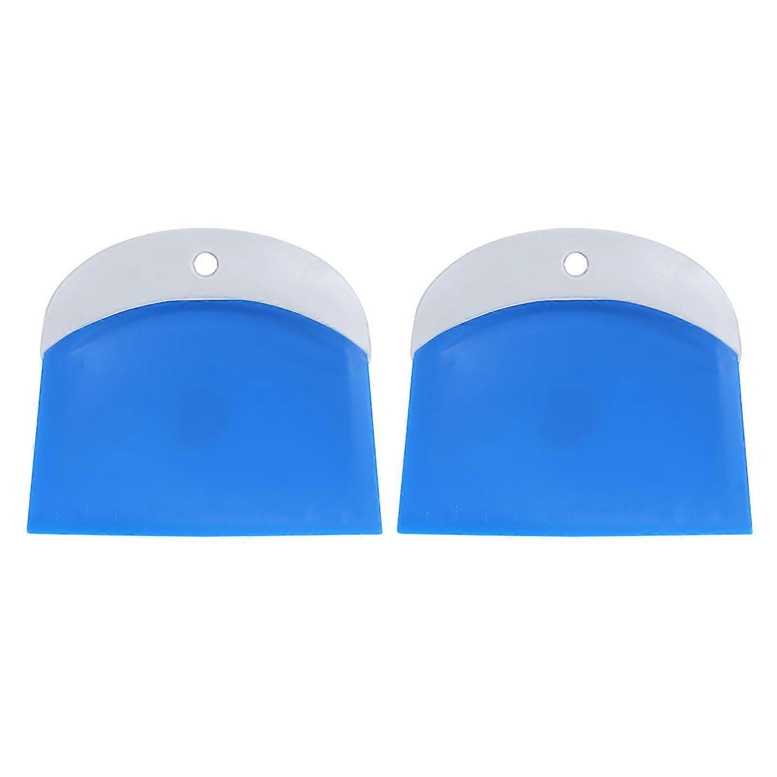 2PCS Plastic Cream Scraper Spatula Dough Cutter Kitchen Baking Pastry ToolBlue
