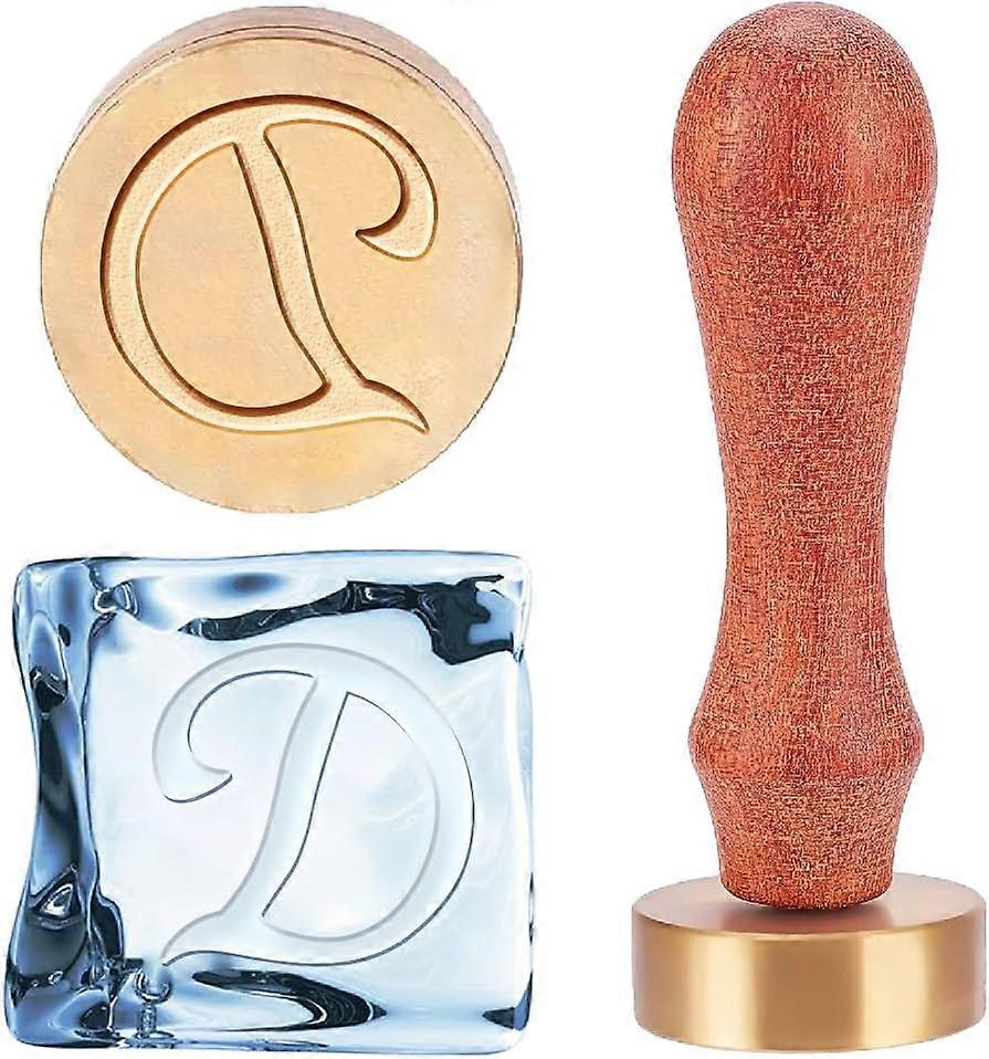 Ice Stamp Letter D Initials C Ice Cube Stamp Ice Cubes Press Stamp with Removable Stamp Handle and Velvet Pouches Ice Stamp for Cocktail Whiskey Mojit