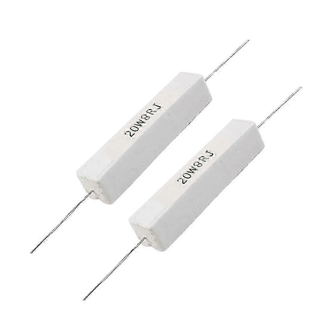 2 Pcs Wire Wound Ceramic Cement Resistor 8 Ohm 20W 5%