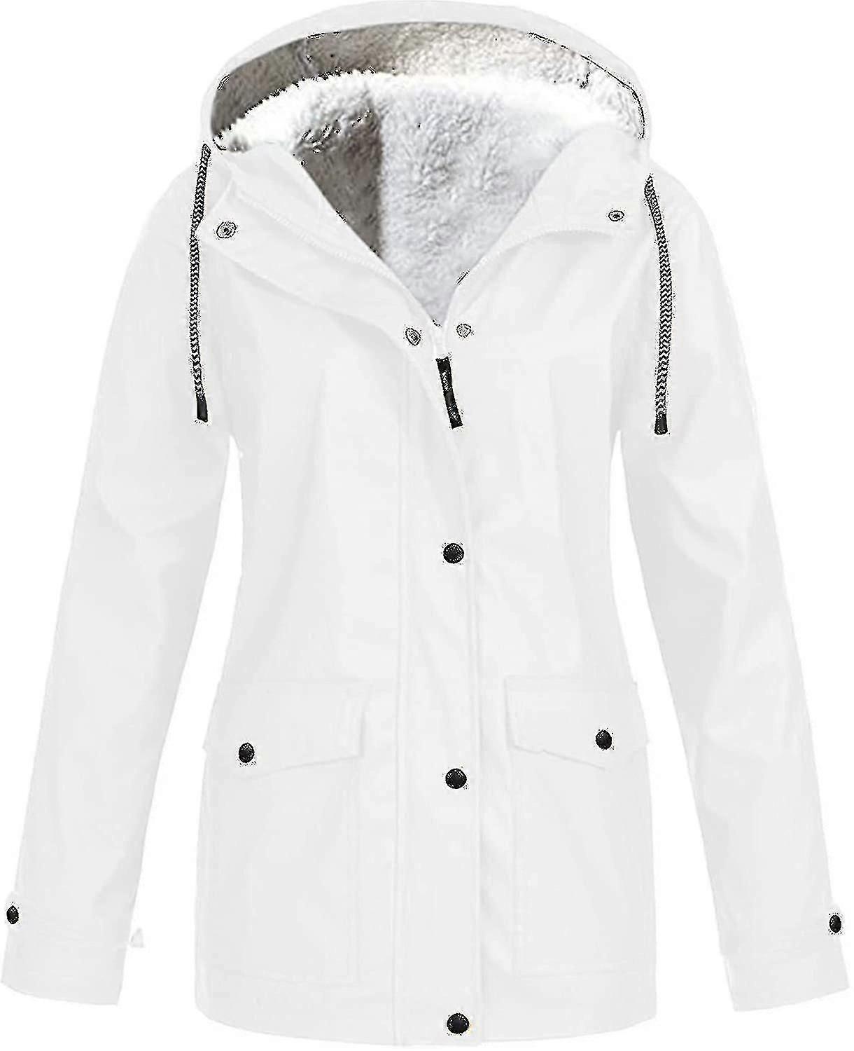 Kadın Astarlı Polar Yağmurluk Kış Açık Su Geçirmez Kapüşonlu Yağmurluk Bayanlar Kar Sıcak Kayak Ceketleri Düz Renk-HPZX