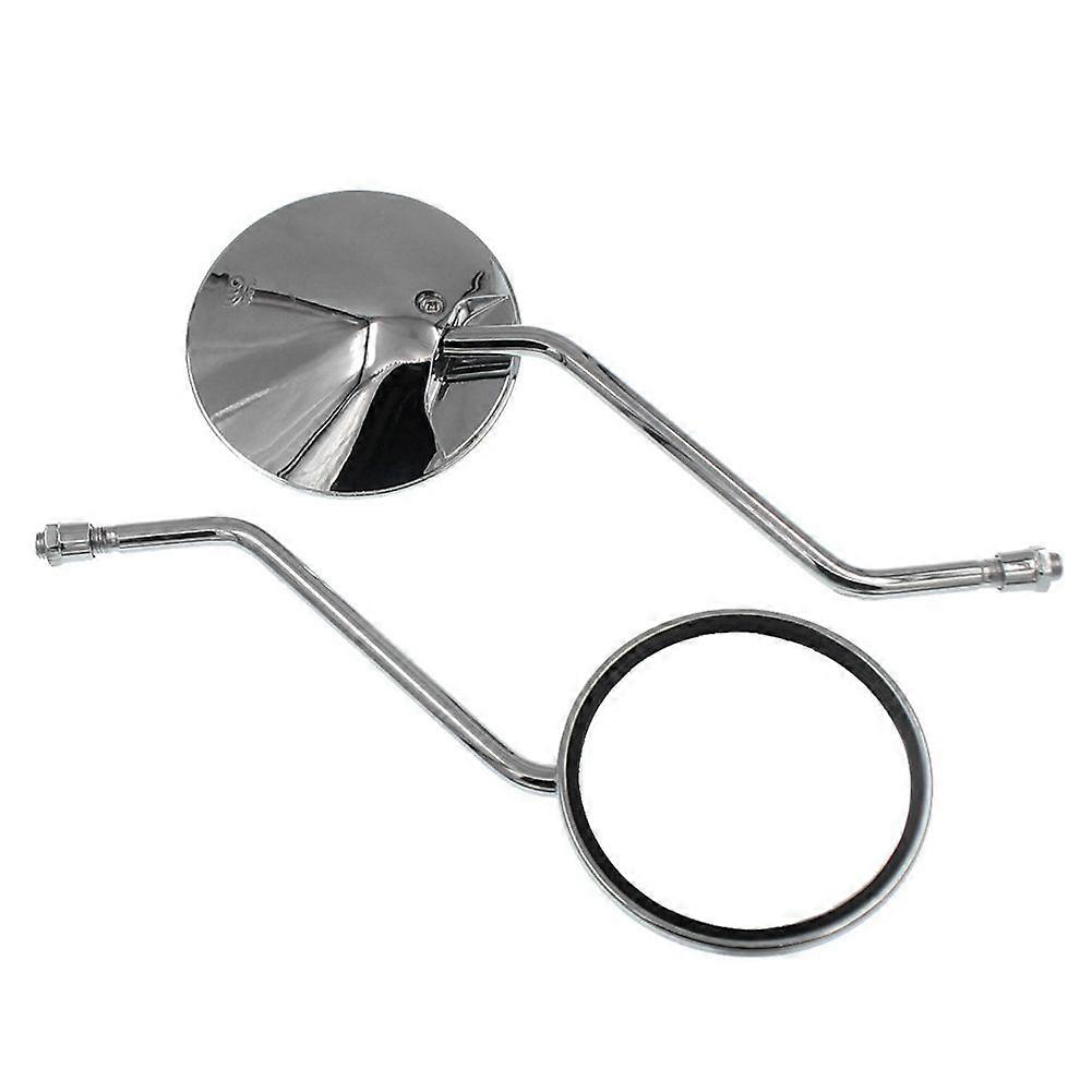 1 Pair Motorcycle Scooter Mirrors Universal Motorbike Rear View Mirror 8mm Round Oval Convex Mirror