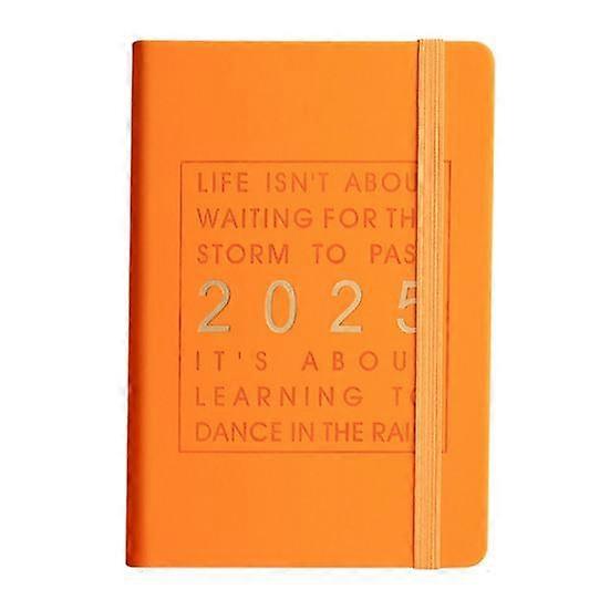 2025 Planner A5 Size Fabric Cover Flat Binding Notebook Habit Tracker Gratitude 150 Sheets Monthly