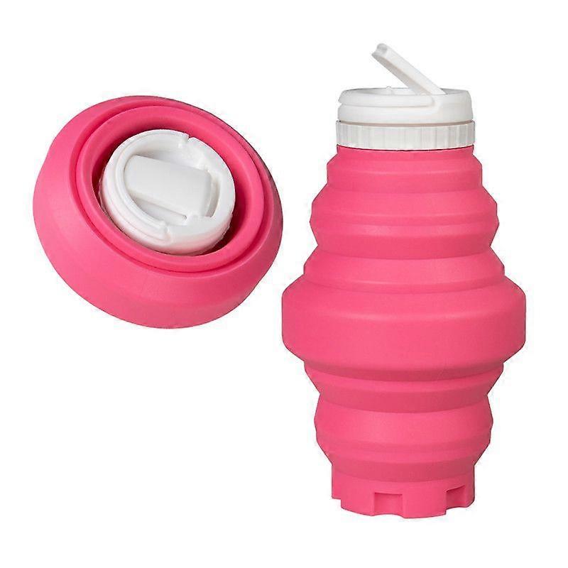 Cycling Travel Portable Silicone Folding Kettle Pagoda Cup 550ML Pink