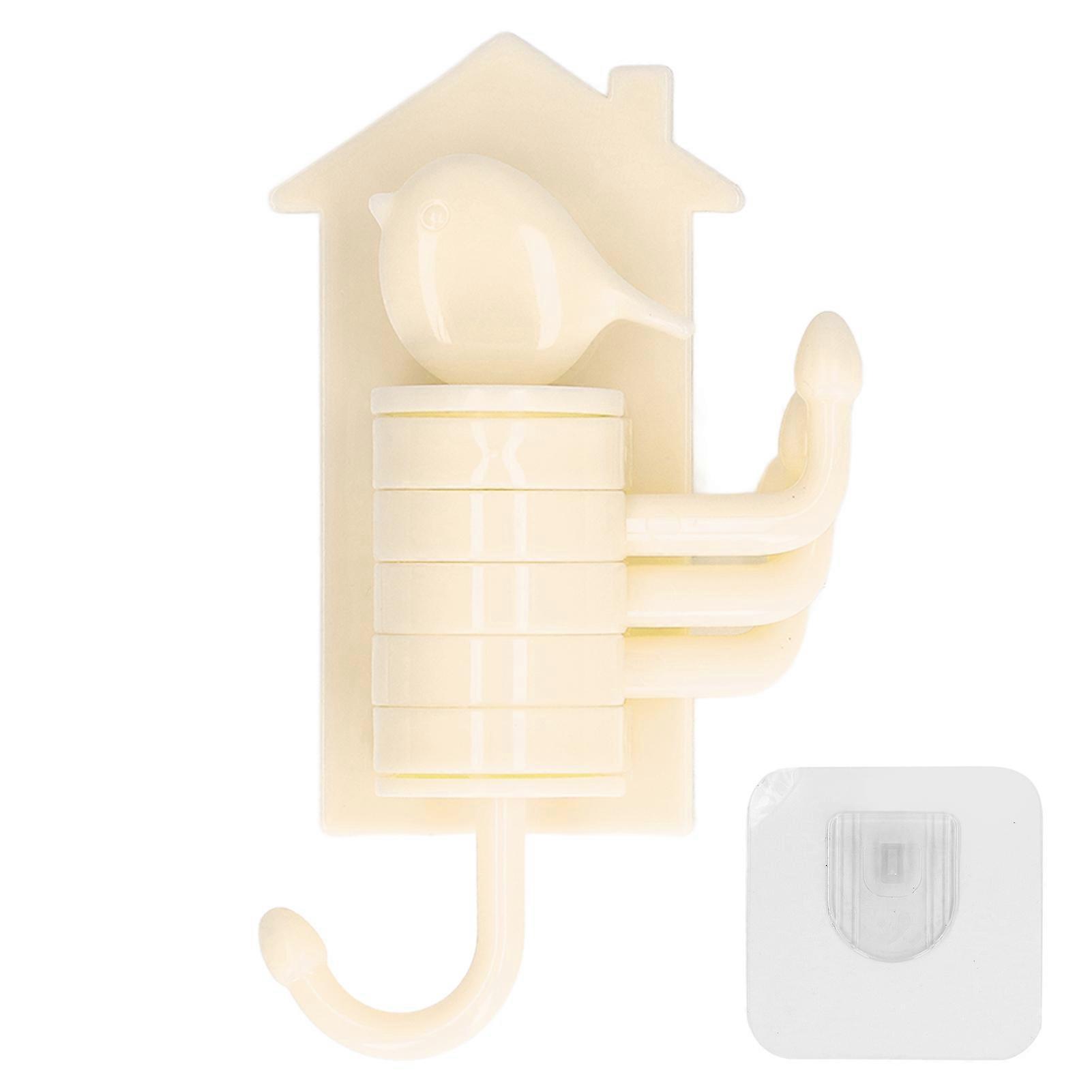 Vertical Hook Waterproof Reusable Rotating Strong Self Adhesive Hook for Bathroom Kitchen WallApricot