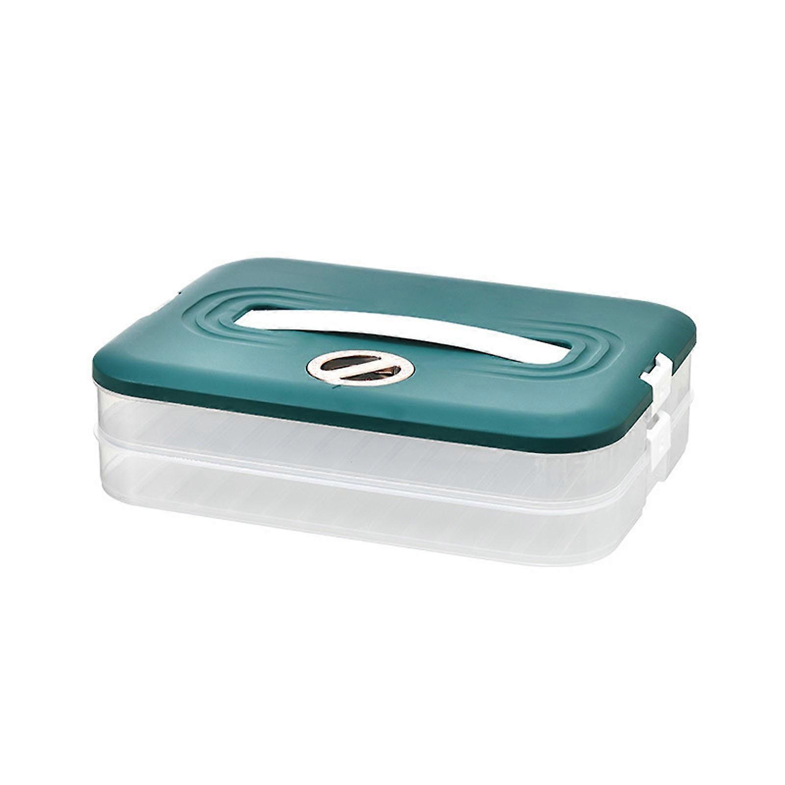 Food Storage Container with Lid Handle Time Recoder Food Storage Box Good Sealing Stackable Cookie Carriers  Blue