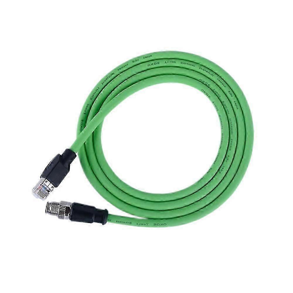 M12 X Code 8 Pole To Rj45 Gigabit Cat6 Aviation Shielded Cable 2m