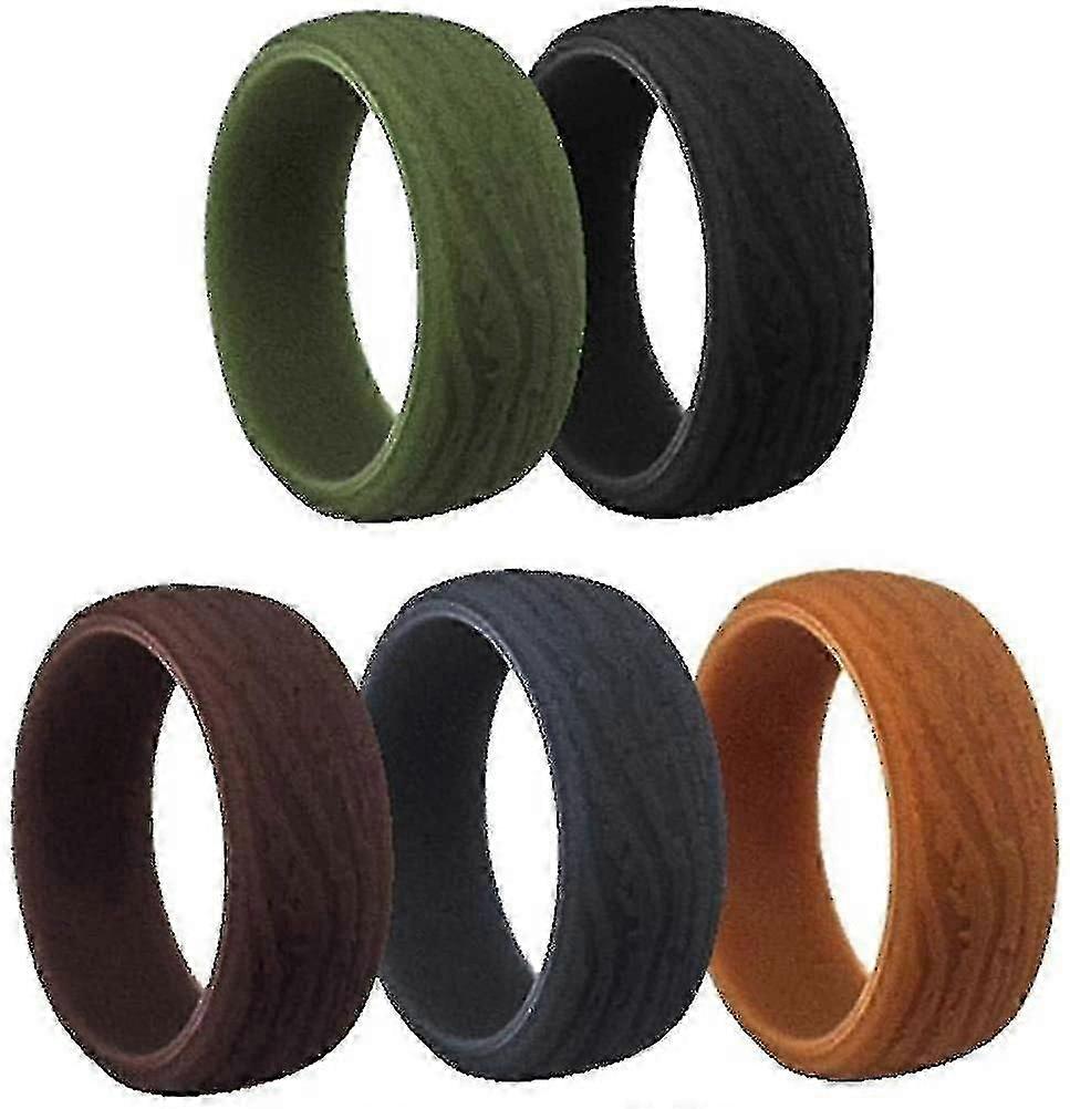 Bark Pattern Ring, Silicone Wedding Ring, Durable Rubber Sports Outdoor Ring