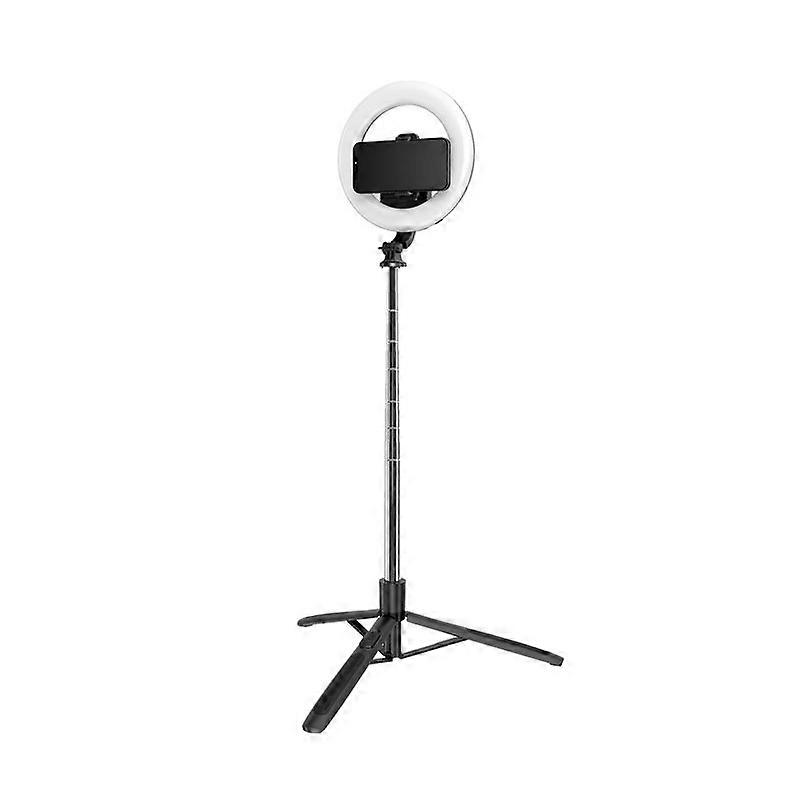 Support télescopique en direct pour perche à selfie Bluetooth sans fil, spécification : Q05S (noir avec lumière d’appoint)
