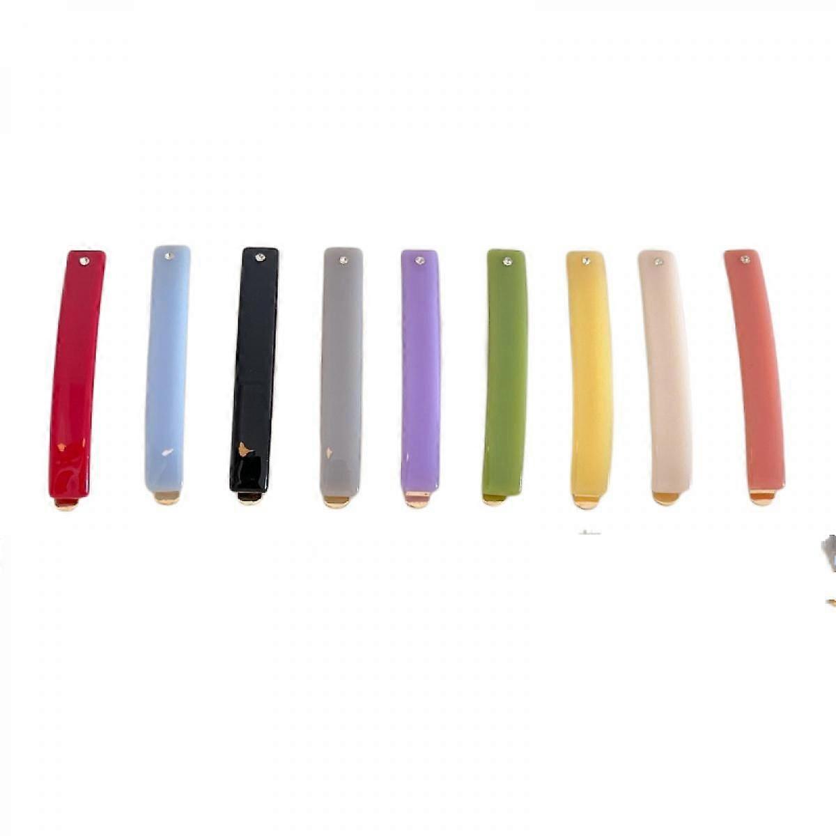 Simple Basic Sweet Painted Colorful Matte Hairpins 9 Pcs