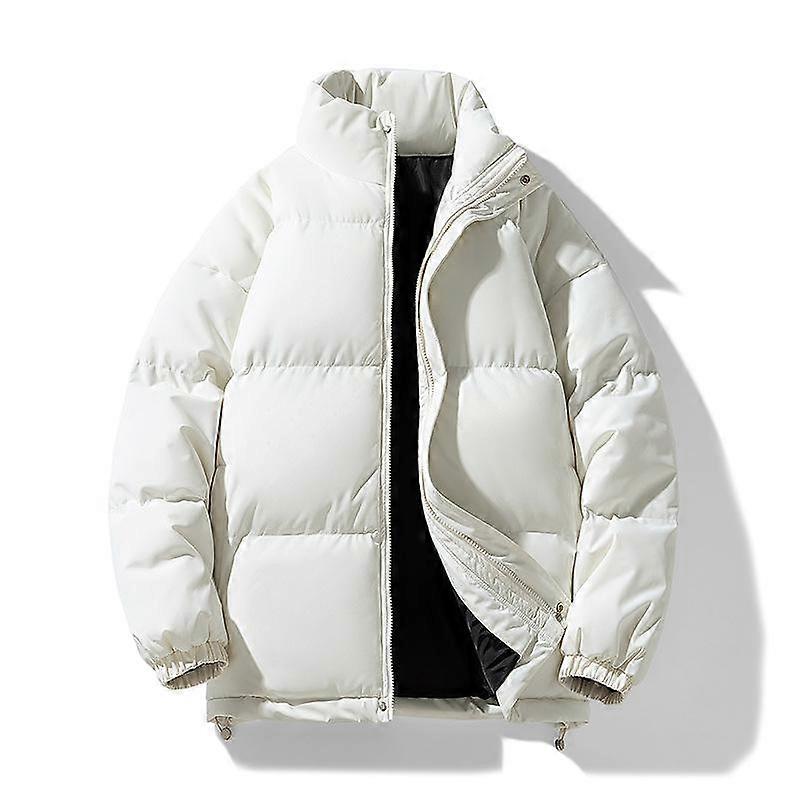 Autumn and Winter Men's Large Size Stand Collar Plus Velvet Thick Down Jacket