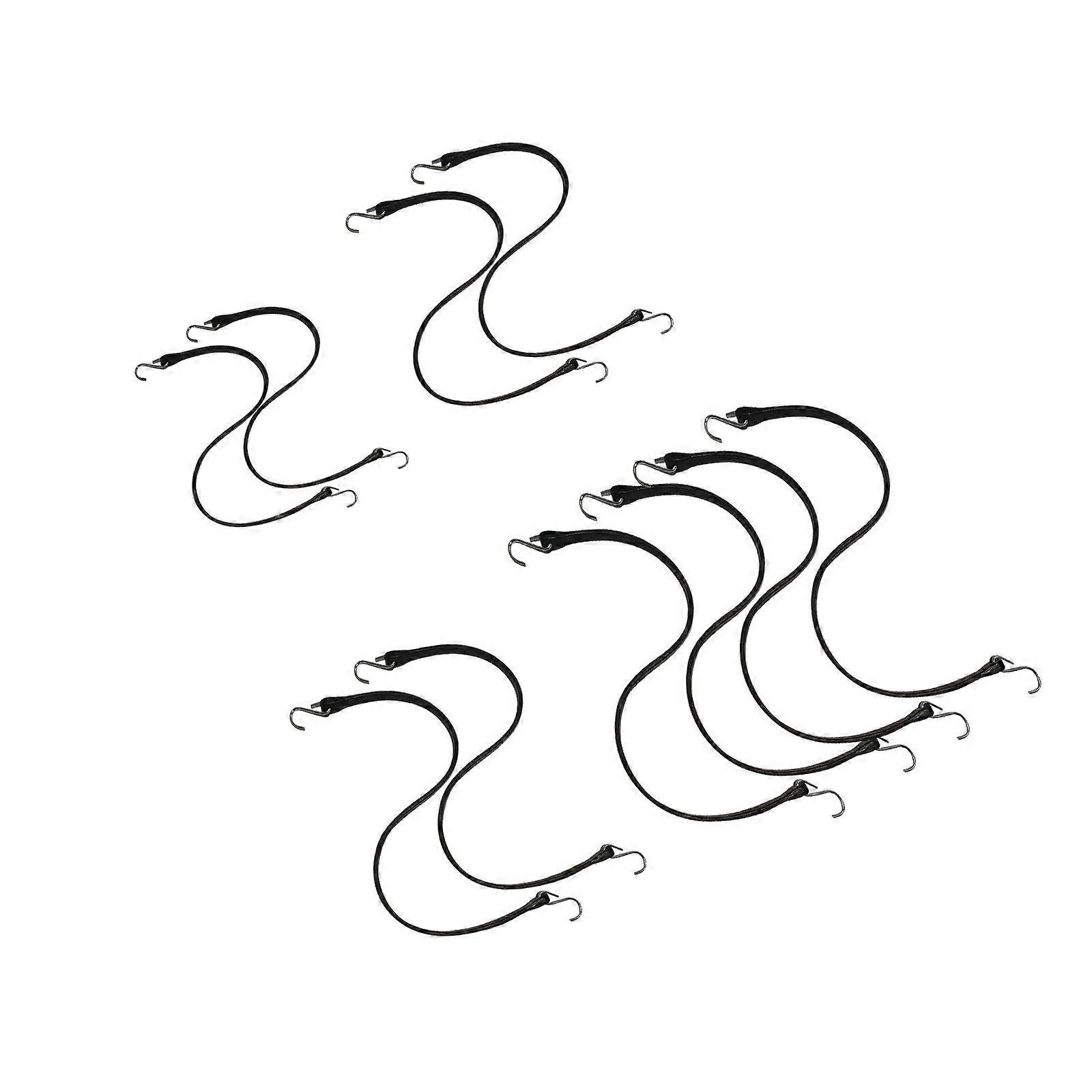 10Pcs Rubber Bungee Cords with Hooks for Canvas Canopies Garage Motorcycle