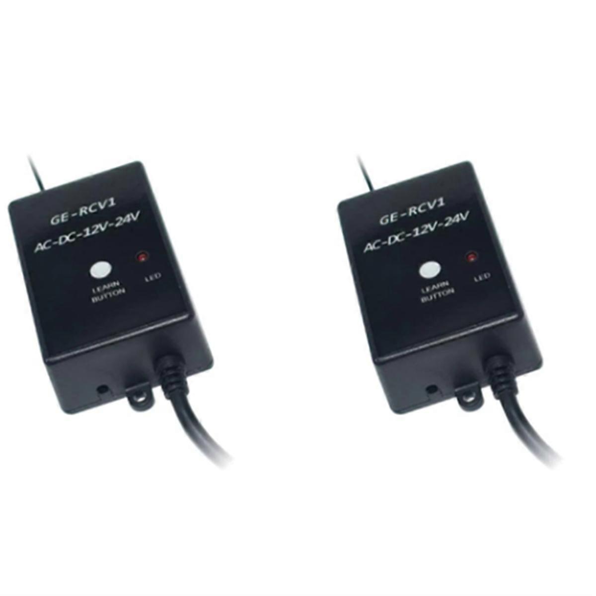 2Pcs -RCV1 Receiver 433.92MHz DC/AC 12V/24V for Gate Garage Door Remote Rolling Code and Fixed Code