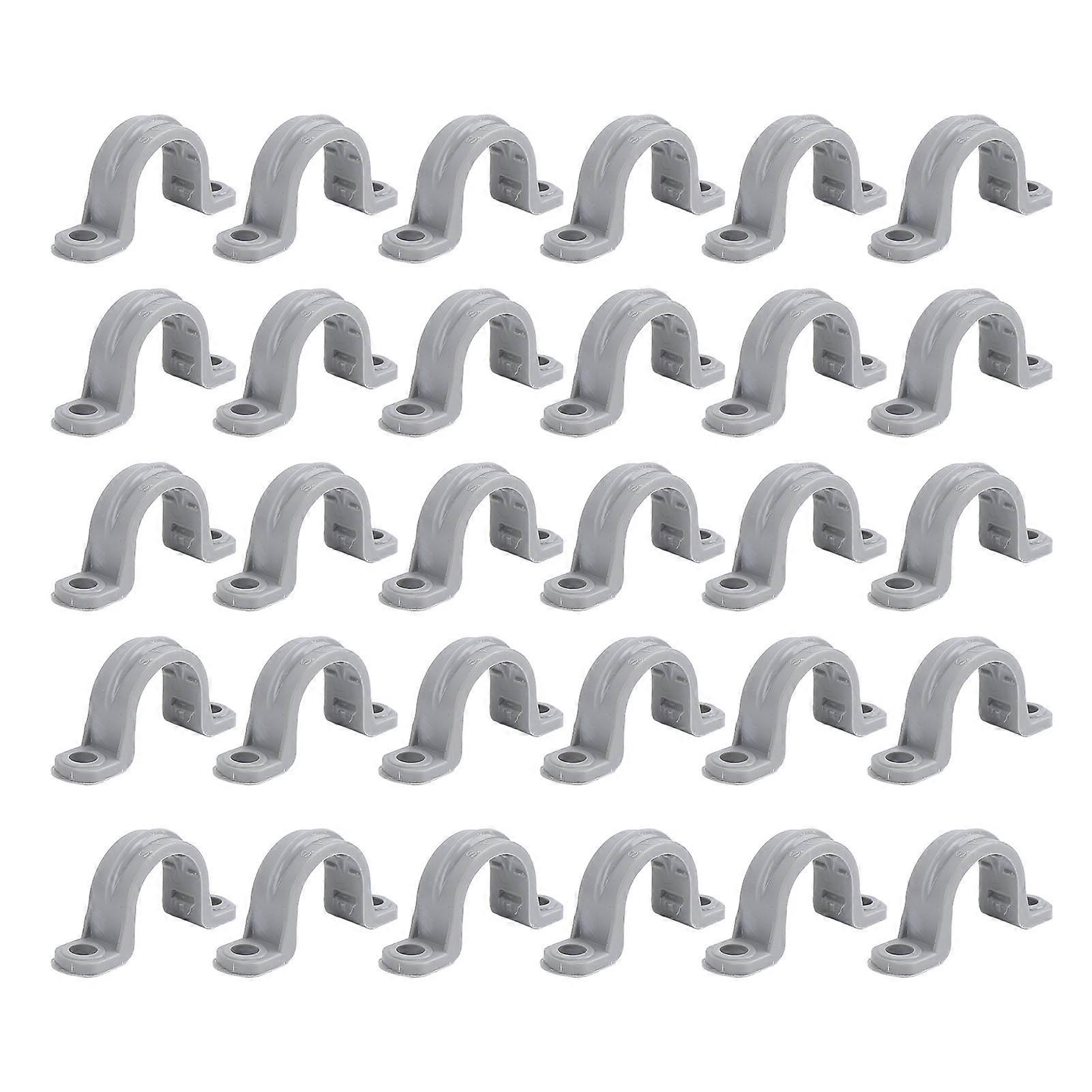 For 30pcs Electrical Conduit Clamp 2 Holes Pvc Flexible U Bracket Pipe Strap