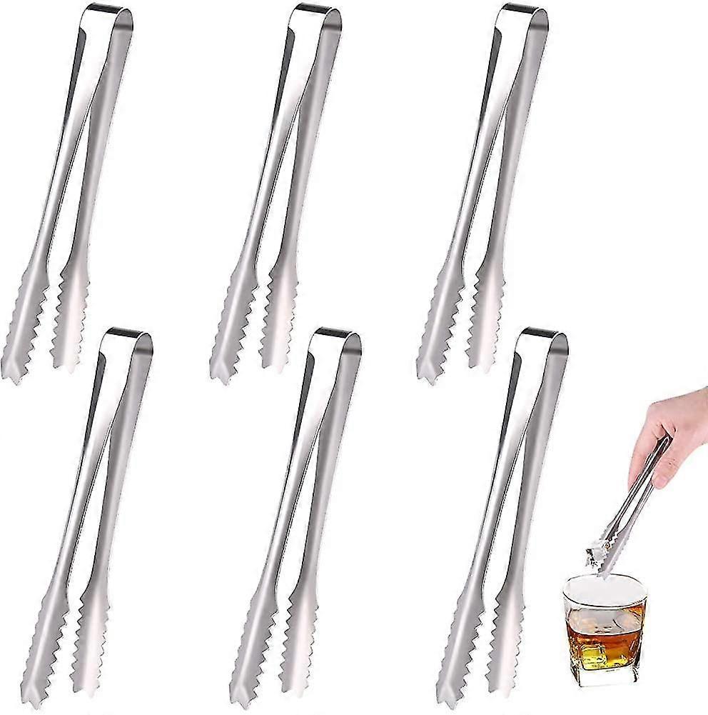 6 حزمة الفولاذ المقاوم للصدأ ملقط الثلج ملقط السكر تقديم ملقط المطبخ الصغيرة