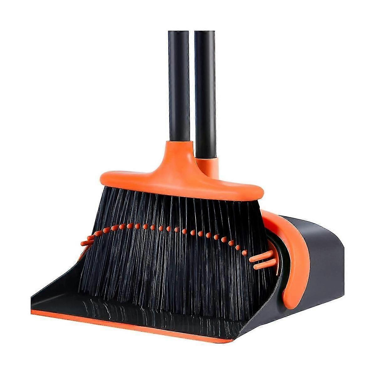, , Dustpan With 52inch Long Handle Broom Combo Set, Standing Dustpan