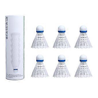 6pcs Nylon Feather Shuttlecocks Pelotas de Bádminton de Repuesto Volantes Profesionales para Pelotas de Entrenamiento al Aire Libre blanco amarillento