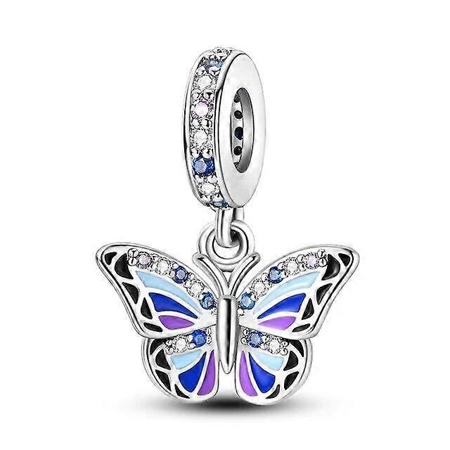 Ασημένια Γούρια 925 Planet Butterfly Passport Fit Νέο Πρωτότυπο Βραχιόλι Κατασκευής Χάντρας με Αστέρι και Κέικ για Κοσμήματα DIY
