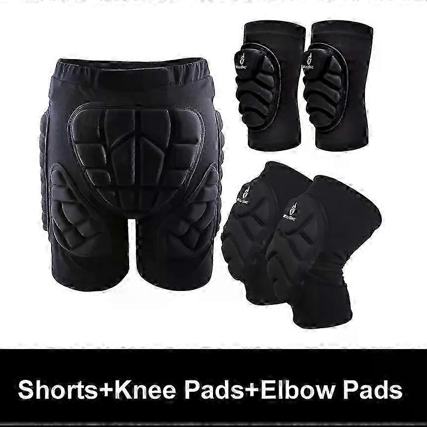 Wosawe パッド入りモーターサイクルショーツ アウトドアスポーツ スキーショーツ ヒップパッドプロテクターアーマー スキー スノーボード スケートパンツ ショーツ L 3 in 1