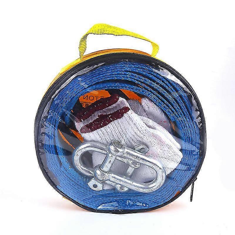 Tow Rope, Tow Strap 5M 8 Tons Nylon Traction Rope with Anti-Slip Gloves and U-Hook for Towing