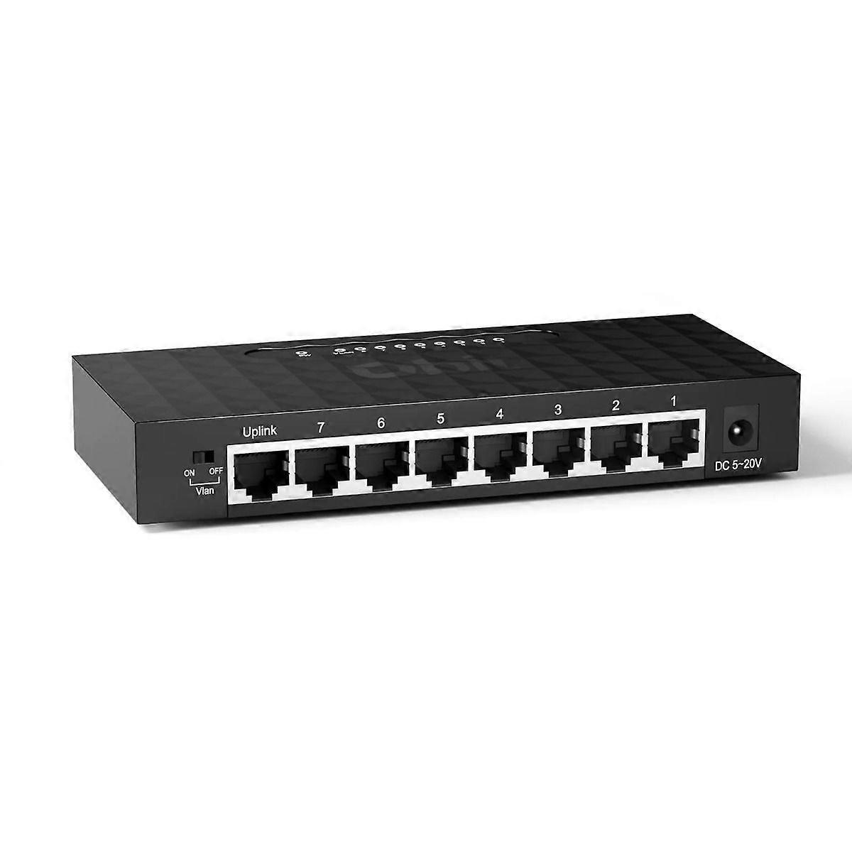 Dbit 8-Port 1000Mbps Gigabit Unmanaged Ethernet Switch Splitter Uplink Port VLAN RJ45 LAN Hub