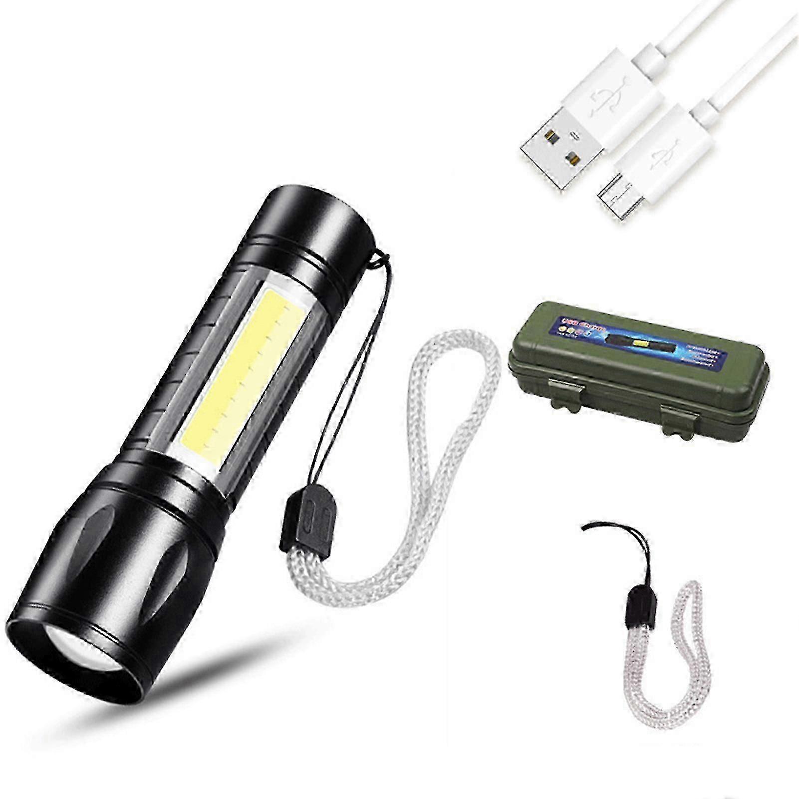 USB Zoomable LED Flashlight Powerful 500 Lumen Portable Handheld Light for Emergency and Outdoor Use