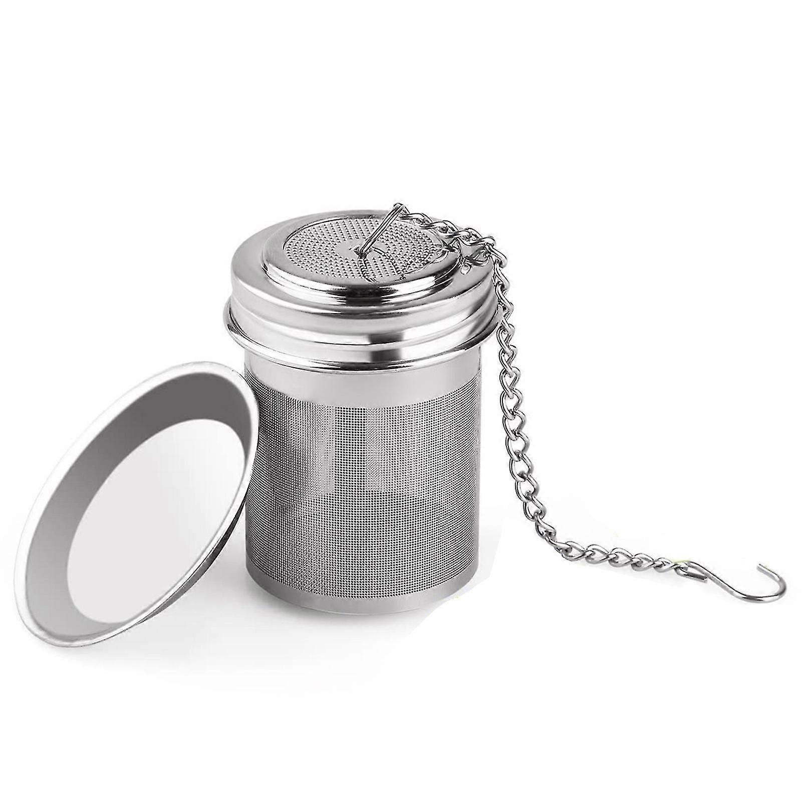 Simple Cylindrical Tea Strainer Extended Chain Hook Modern Design Suitable For Brew Tea