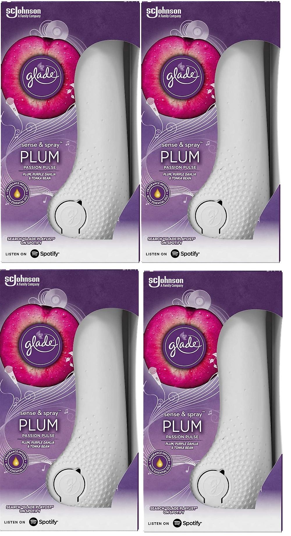 4 x Glade Sense & Spray Complete Unit + Refill - Plum Passion Pulse