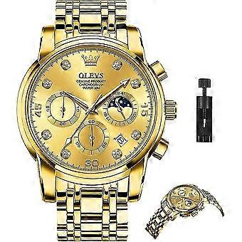 Relojes de vestir de moda para hombres masculino analógico cuarzo acero inoxidable impermeable luminoso día fecha dos tonos