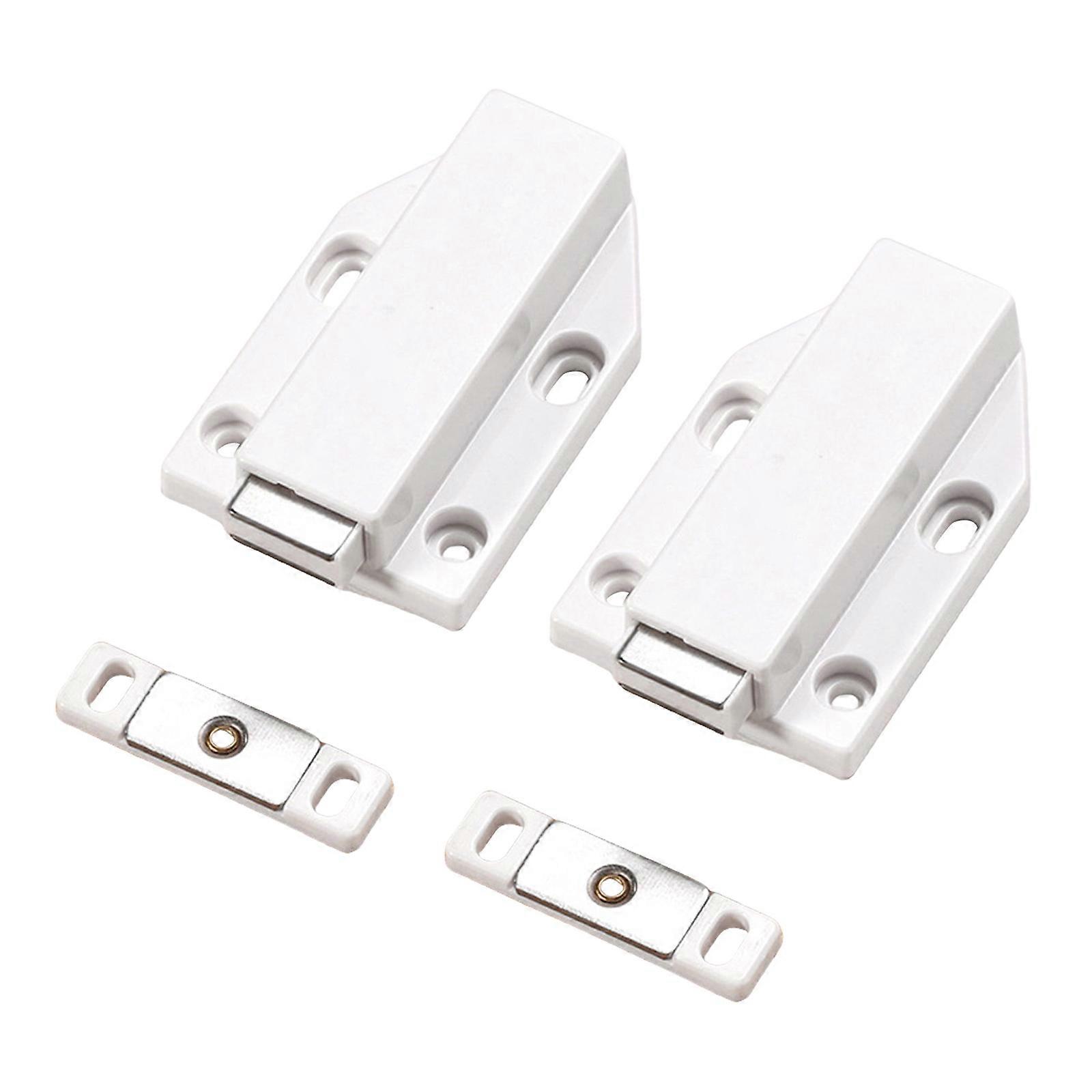 2Pieces Magnetic Push to Open Door Latches for Cabinets and Closets with Powerful Double Spring Home Accessory