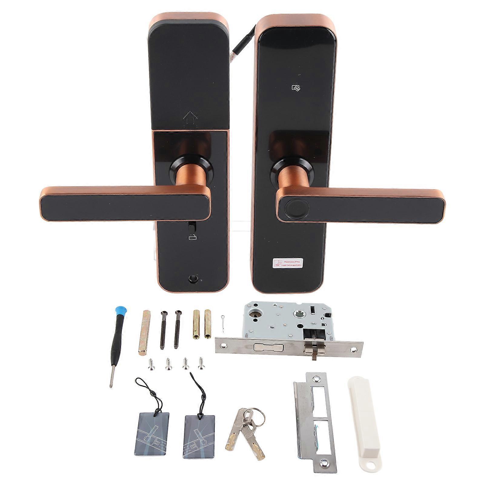 Wi‑Fi Smart Door Lock with Touch Panel Fingerprint Keys APP Card Unlock Home Office Security for Tuya