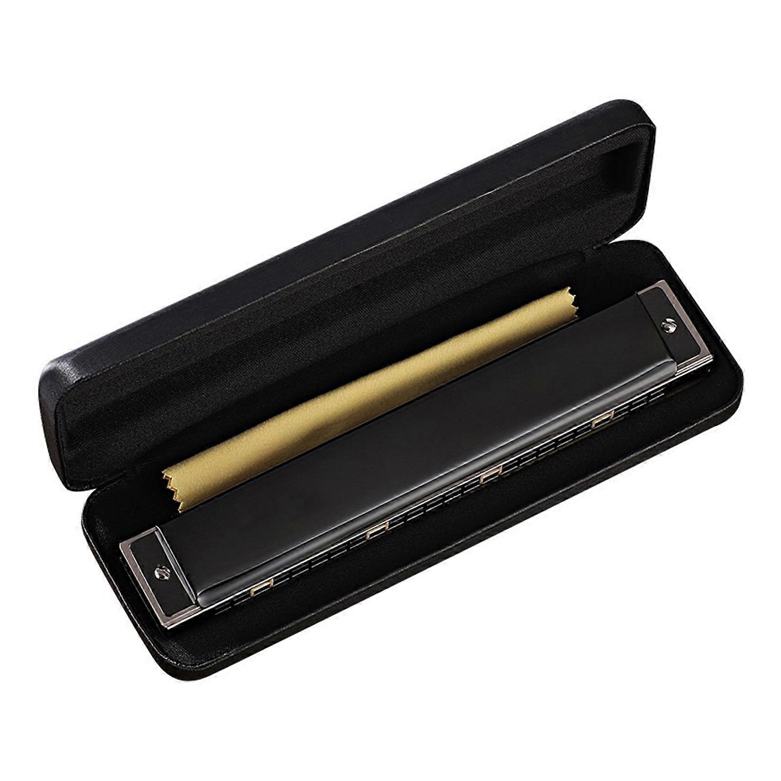 Harmonica Harpe Harmonica pour Tonalité de Do 24 Trous Polyphonie Orgue Diatonique Bouche avec pour Étui pour Blues Folk Jazz pour Pop