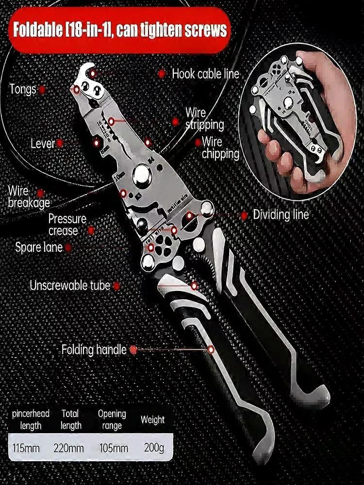 2025 New Upgrade Multifunctional Folding Wire Stripper-Professional Electrician Tool Portable Small All-In-One Pliers