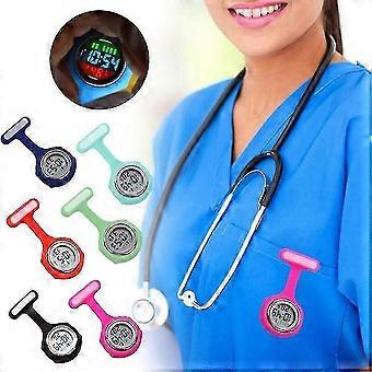 Multifonctionnel électronique infirmière montre silicone infirmière montre lumineuse alarme chronographe montre numérique jaune