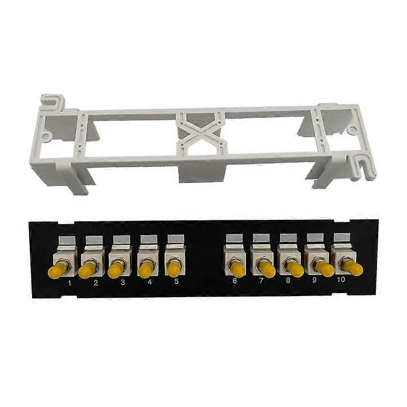 10 Port Straight-Through ST Optical Fiber Patch Panel RJ45 Network Cable Adapter