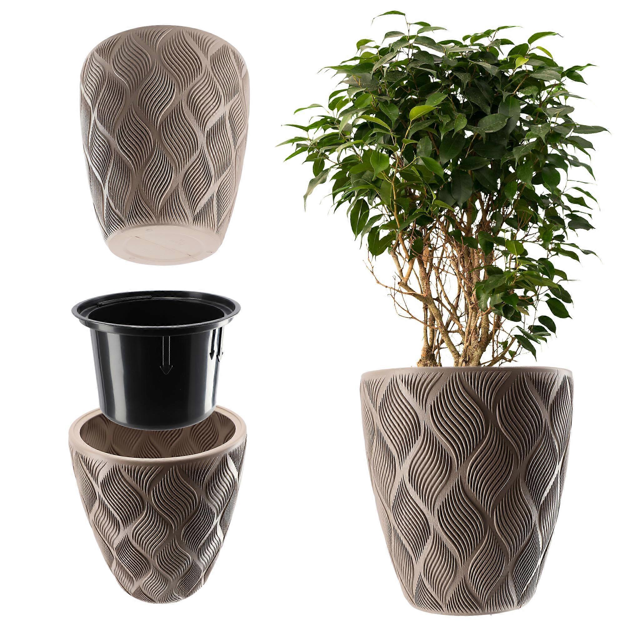KADAX Flower pot with insert beige casing 32.5cm
