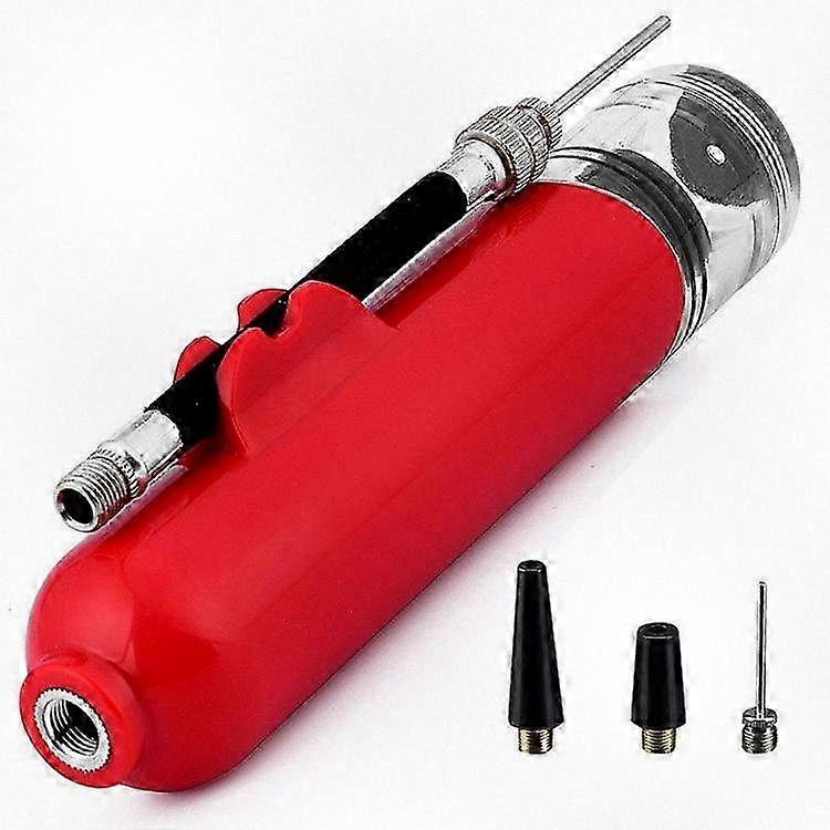 Manual Air Pump with 1 Needle and 2 Nozzles for Sports Balls, Handheld Inflation Kit for Football and Basketball