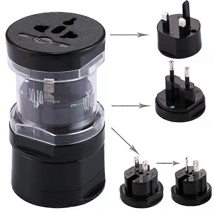 Universal Travel Adapter-All-in-One EU,AU,UK,US Plugs-Black Black