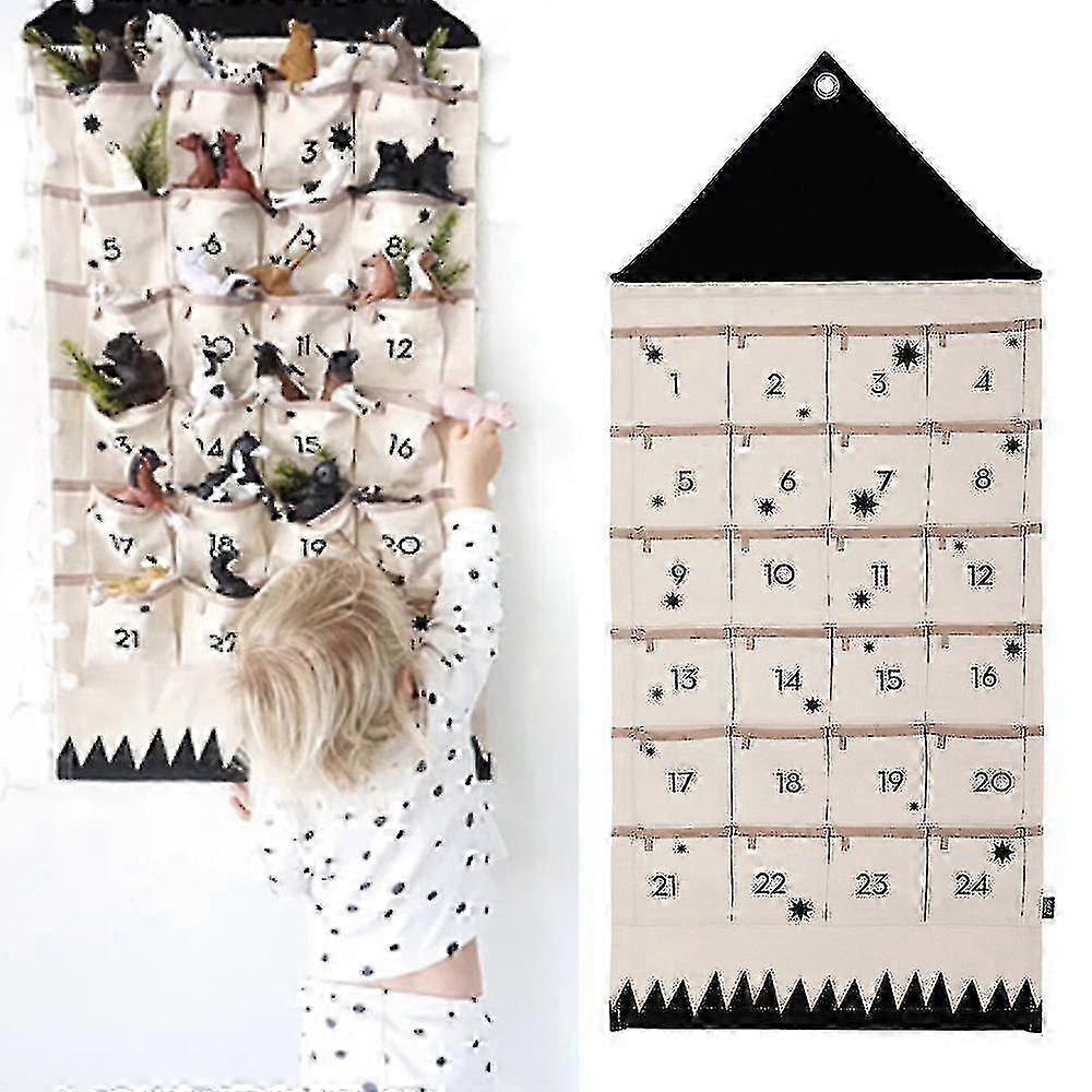 24 Galler Vägg hängande förvaringsväskor Advent Kalender Heminredning